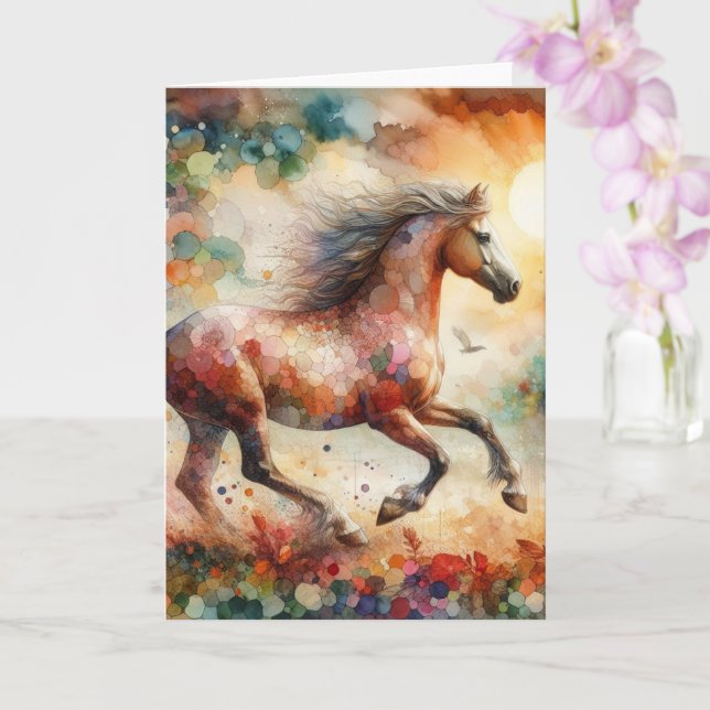 Pretty Horse Watercolor All Occasions Card (Orchid)