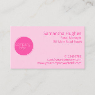 PRETTY HOT PINK COMPANY LOGO TEMPLATE CUSTOM BUSINESS CARD