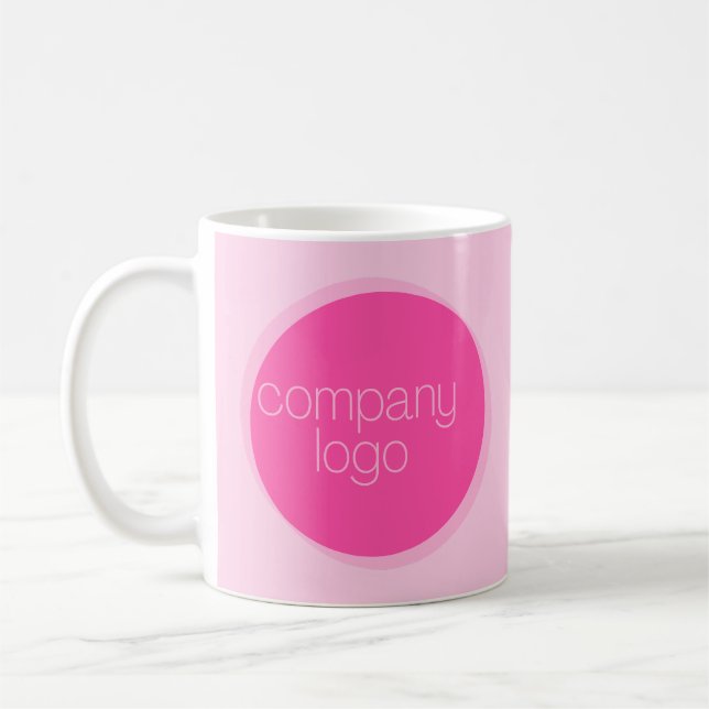 PRETTY HOT PINK COMPANY LOGO TEMPLATE CUSTOM  COFFEE MUG (Left)