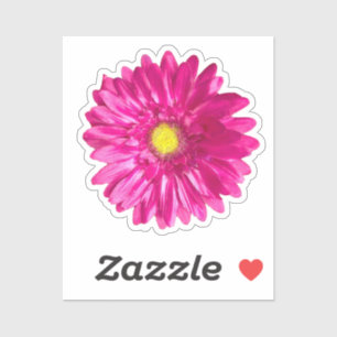 Pretty Hot Pink Daisy Flower Sticker