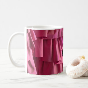 Pretty Hot Pink Silk Ruffles Pattern Mug