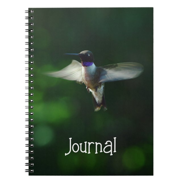 Pretty Hummingbird in Flight Journal Notebook (Front)