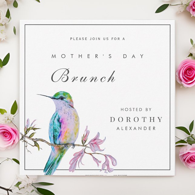 Pretty Hummingbird Mother's Day Brunch Invitation (Creator Uploaded)