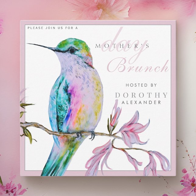 Pretty Hummingbird Mother's Day Brunch Invitation (Creator Uploaded)
