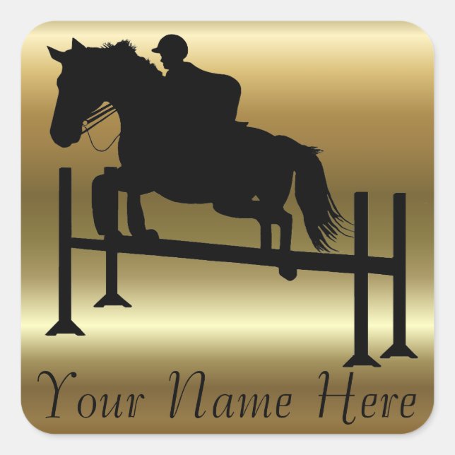 Pretty Hunter Jumper Horse Square Sticker (Front)