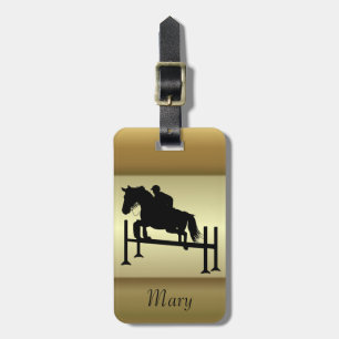 Pretty Hunter Jumper Silhouette Luggage Tag