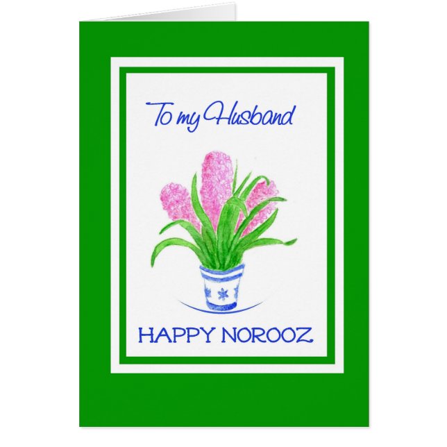 Pretty Hyacinths Persian New Year, for Husband (Front)