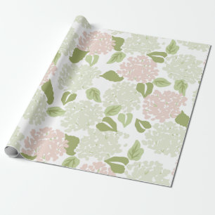 Pretty hydrangea floral preppy classic wrapping paper