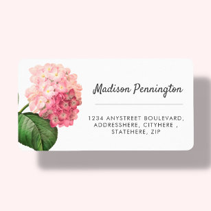 Pretty Hydrangea Flower Return Address Label