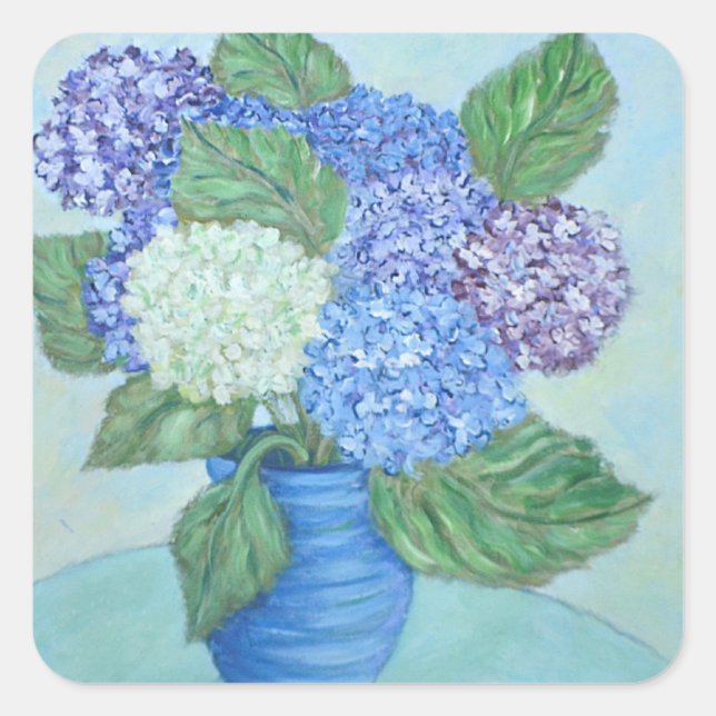 Pretty Hydrangea Painting Sticker (Front)