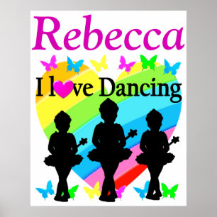PRETTY I LOVE DANCING PERSONALIZED POSTER