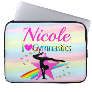 PRETTY I LOVE GYMNASTICS DESIGN LAPTOP SLEEVE