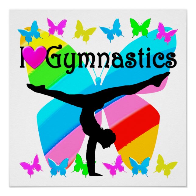 PRETTY I LOVE GYMNASTICS DESIGN POSTER (Front)