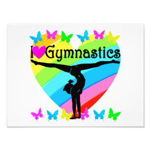 PRETTY I LOVE GYMNASTICS RAINBOW DESIGN PHOTO PRINT
