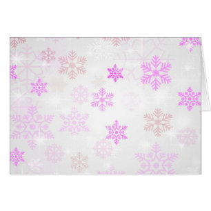 Pretty Icy Snowflake Background - Pink