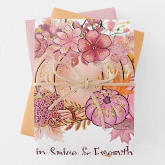 Pretty in Autumn Pink: Whimsy & Spice Wrapping Paper Sheet