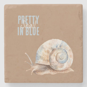 Pretty in Blue Snail Stone Coaster