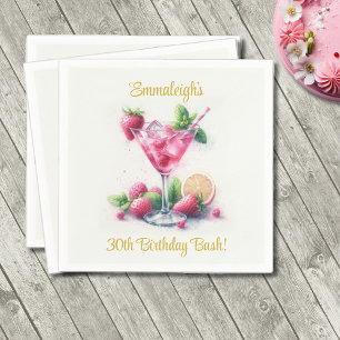 Pretty in Pink 30th Birthday Celebration Napkin