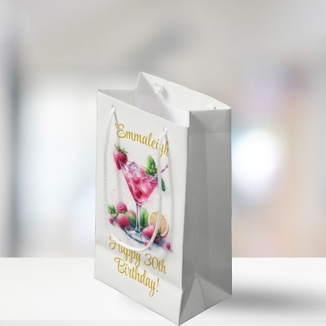 Pretty in Pink 30th Birthday Celebration Small Gift Bag (Creator Uploaded)