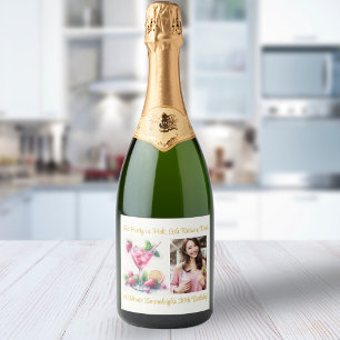 Pretty in Pink 30th Birthday Celebration Sparkling Wine Label