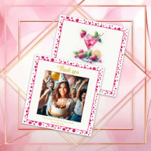 Pretty in Pink 30th Birthday Celebration Thank You