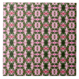 Pretty in Pink and Green Ceramic Tile