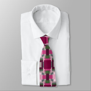 Pretty In Pink And Green Colour Block Tie