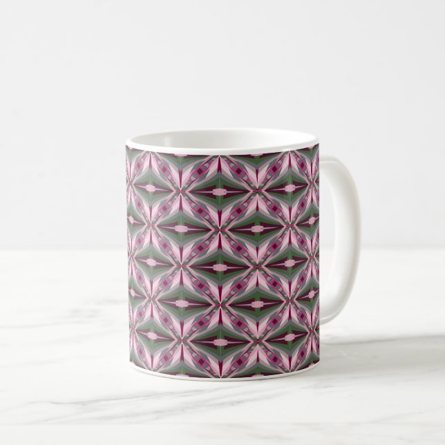 Pretty In Pink And Green Stretched Colour Block  Coffee Mug (Front Right)