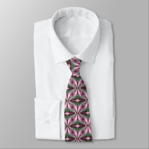 Pretty In Pink And Green Stretched Colour Block Tie
