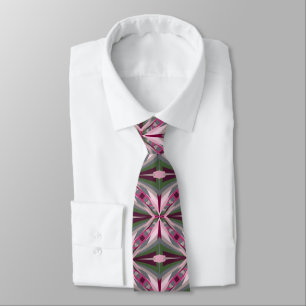 Pretty In Pink And Green Stretched Colour Block Tie