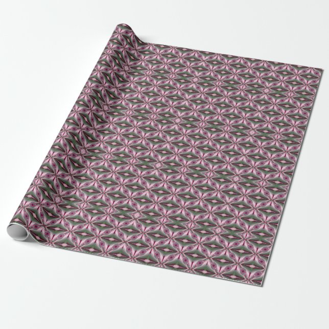 Pretty In Pink And Green Stretched Colour Block Wrapping Paper (Unrolled)