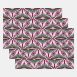 Pretty In Pink And Green Stretched Colour Block Wrapping Paper Sheet