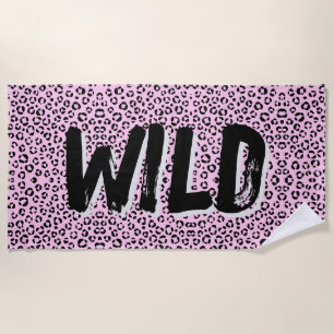 Pretty in Pink Animal Print (Personalised) Beach Towel