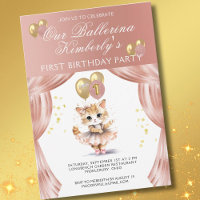 Pretty in Pink Ballerina Girl First Birthday
