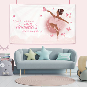 Pretty in Pink Ballerina Girl's Birthday Party Banner