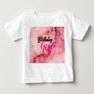 pretty in pink birthday girl shirt. baby T-Shirt