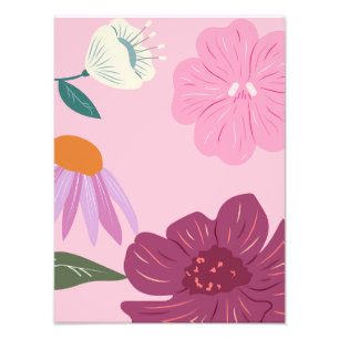 Pretty in Pink: Blooming Hibiscus Flowers Photo Print