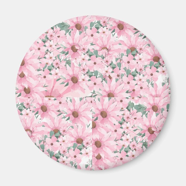  Pretty in Pink: Blushing Blooms Magnets (Front)