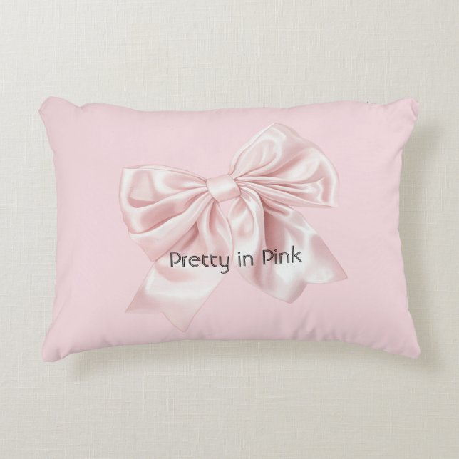 Pretty in Pink Bow Decorative Cushion (Front)