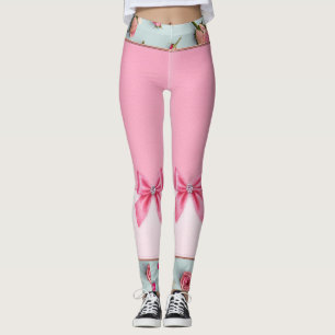 Pretty In Pink Bows and Flowers Leggings