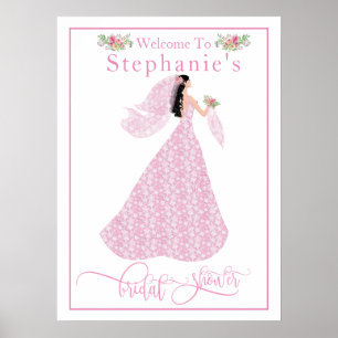 "Pretty In Pink" Bridal Shower Welcome Poster