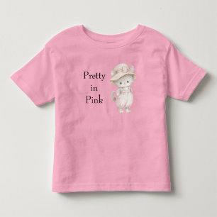 Pretty in Pink Cat Toddler T-Shirt