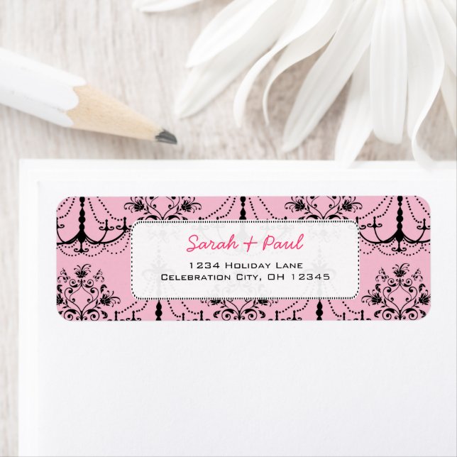 Pretty in Pink Chandeliers Return Address Label (Insitu)