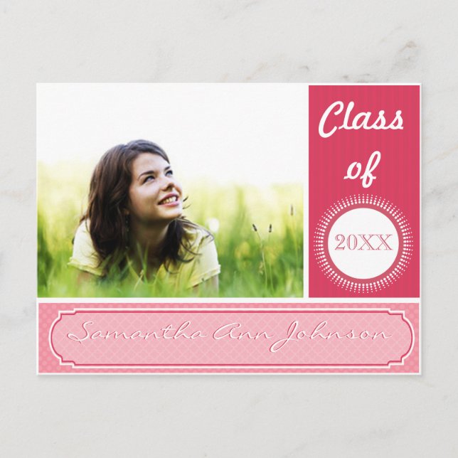 Pretty In Pink Class of  Graduation Invitations (Front)