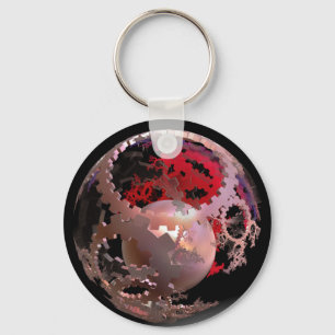 Pretty in Pink Cogs Key Ring