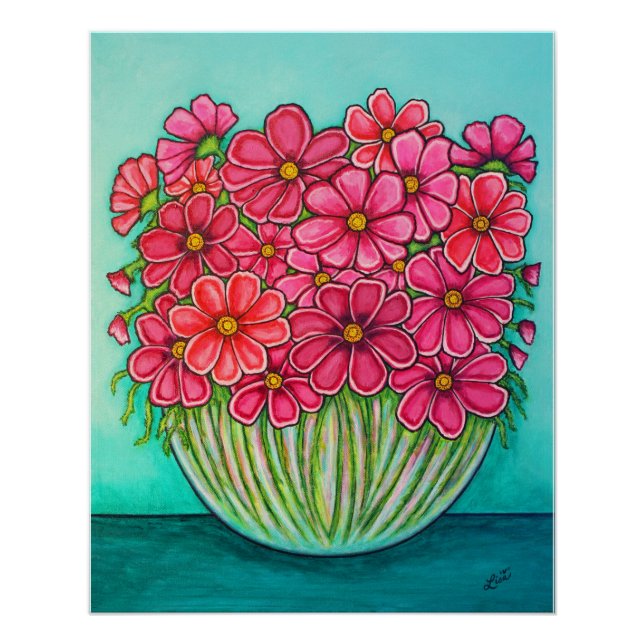 Pretty in Pink Cosmos Print by Lisa Lorenz (Front)