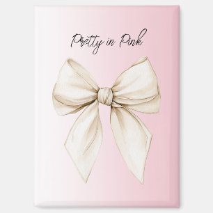 Pretty in Pink Cream Bow Magnet
