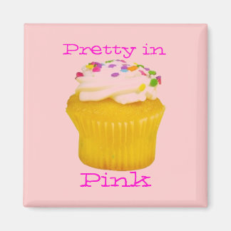 Pretty in pink cupcake magnet