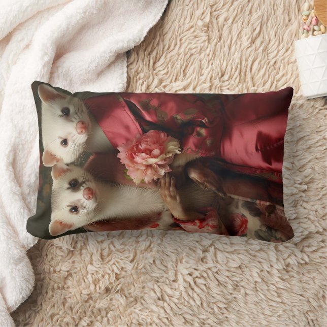 Pretty in Pink Ferrets Lumbar Cushion (Blanket)