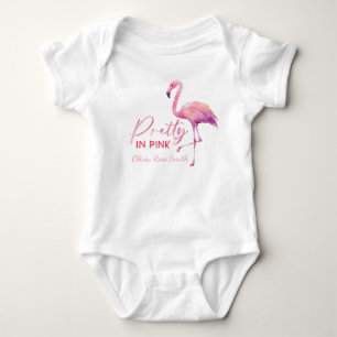 Pretty in Pink Flamingo Baby Shower Bodysuit